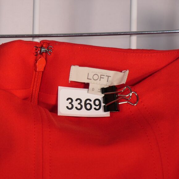 Ann Taylor Loft Mini Skirt Womens Size 0 Orange Lined A Line Stretch High Rise - Picture 9 of 9
